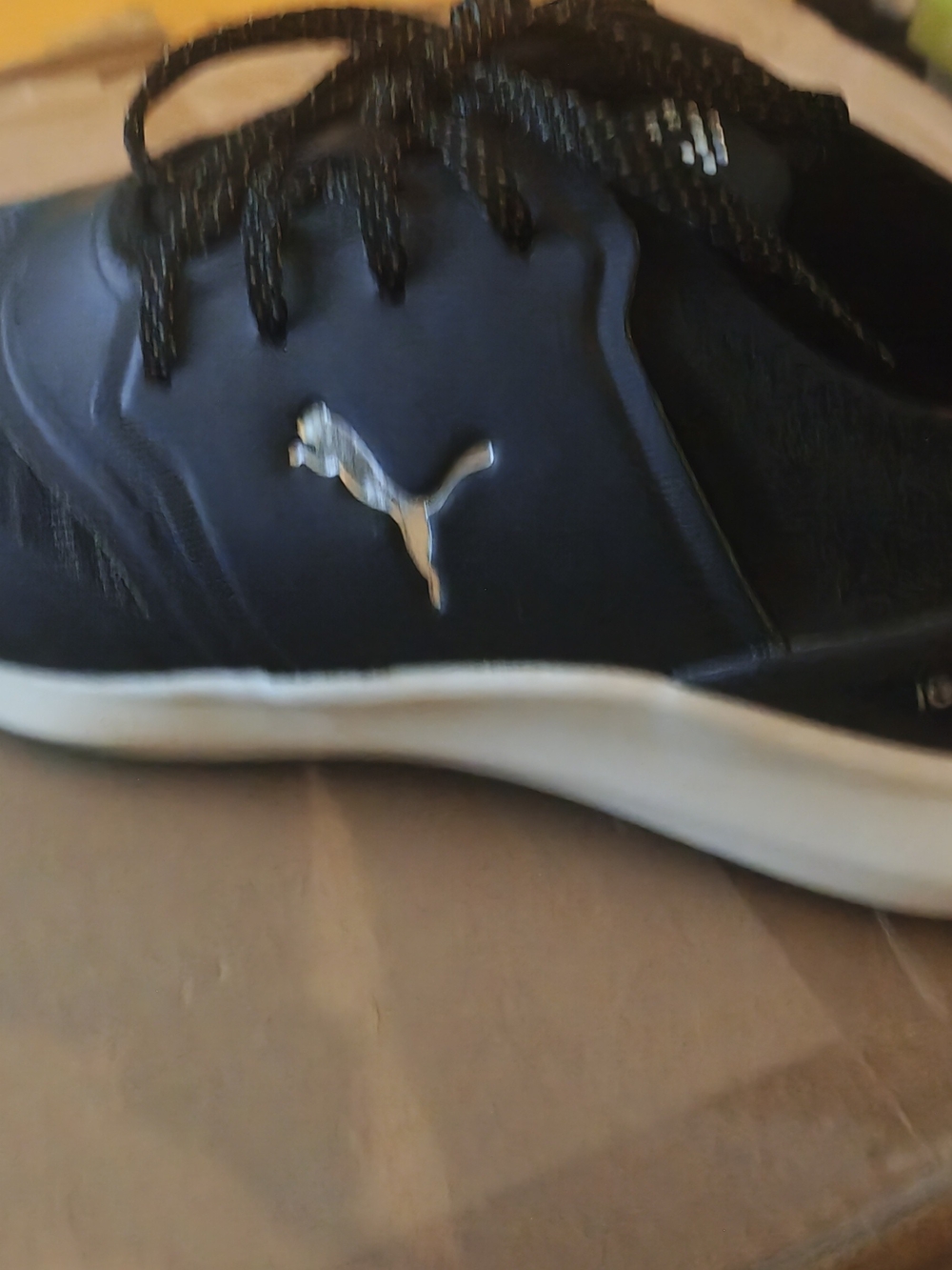 Puma Black Athletic Sneaker with White Sole